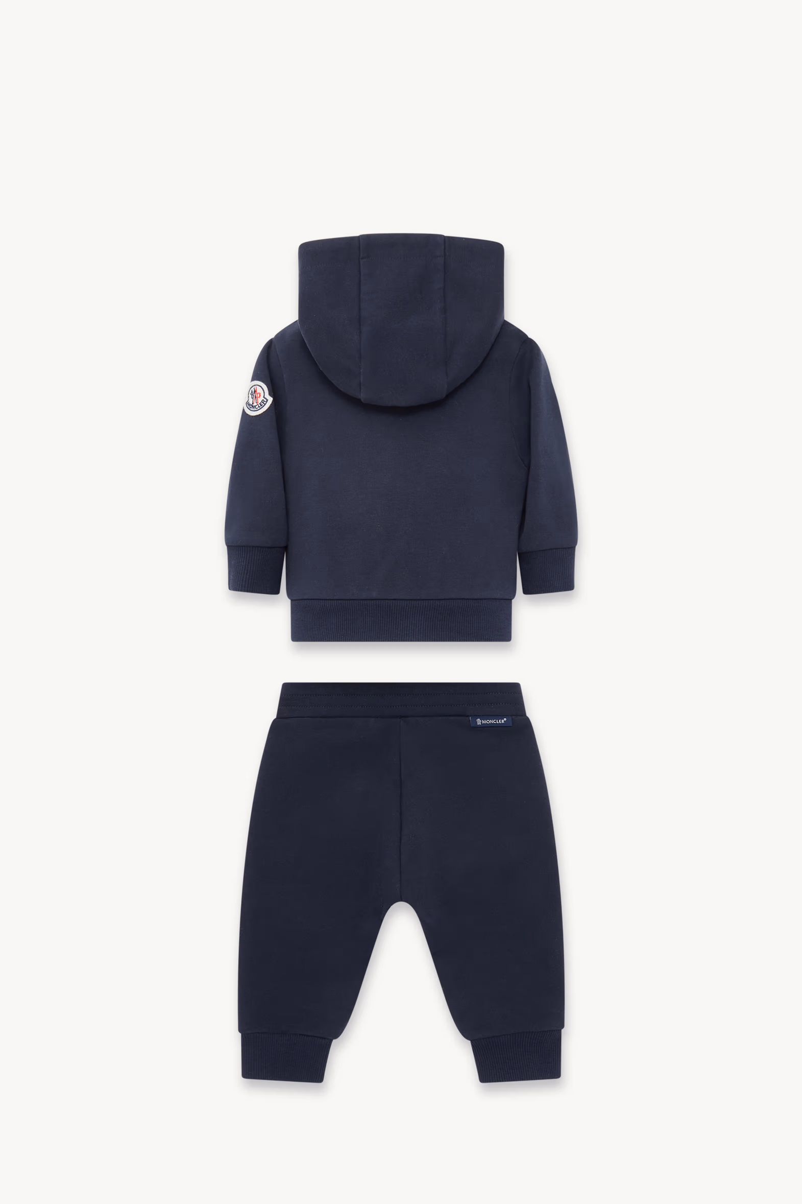 Embroidered Teddy Logo Cotton Sweatsuit Set Boy Navy Blue Moncler 3